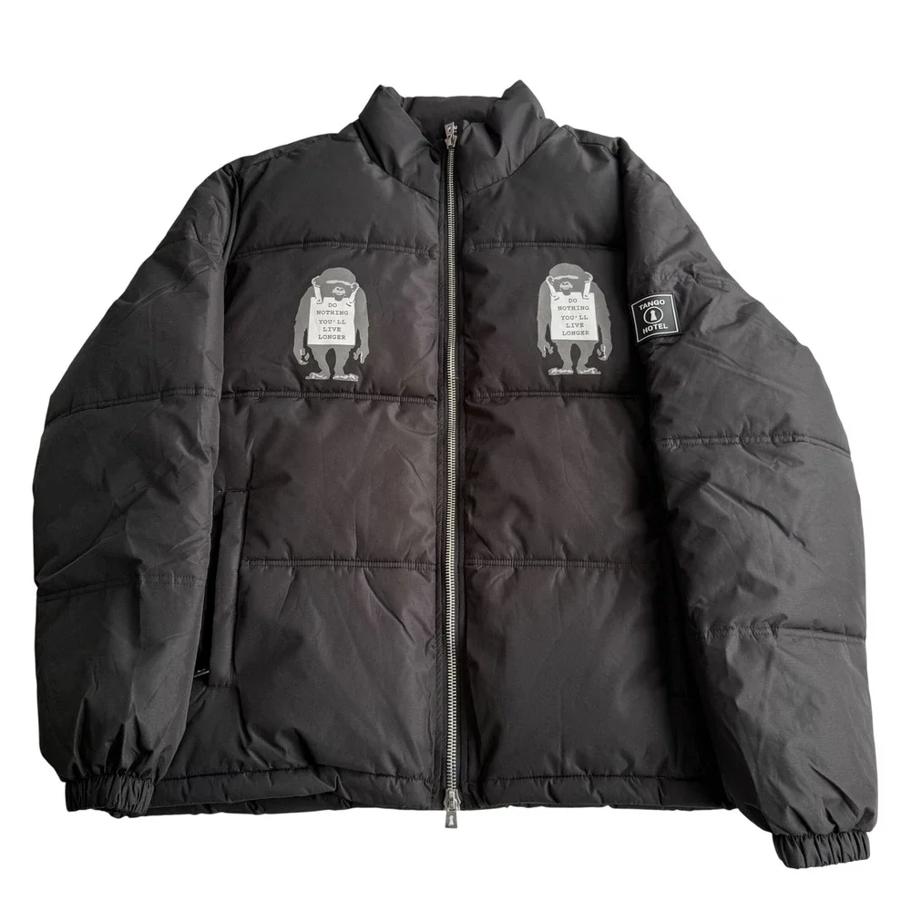 Tango Hotel Limited Edition Do Nothing Graffiti Black Puffer‎ Jacket XL